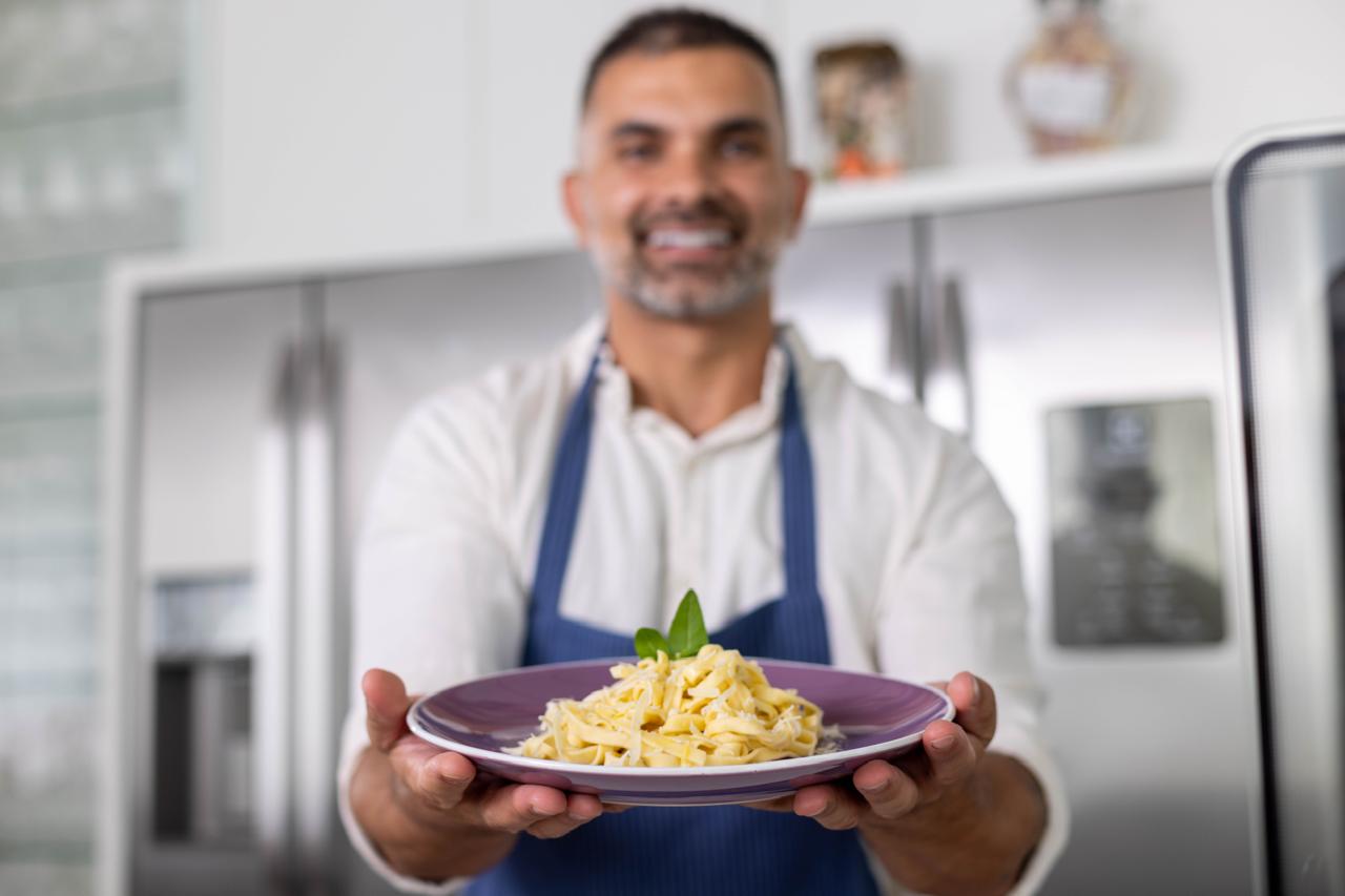Prato preparado pela André Moreno Gastronomia